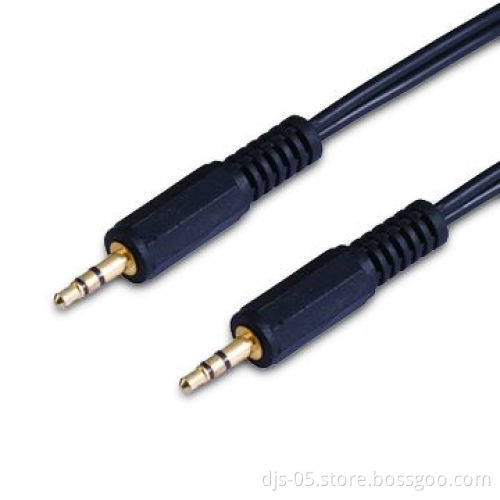 DC 3.5mm Male-to-male Audio Cable with Black PVC Molding, RoHS Compliant